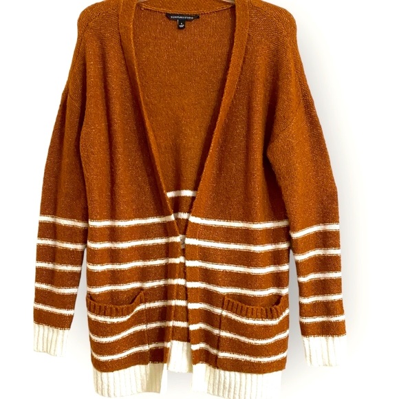 Burnt Orange Open Cardigan with Pockets - Sz S - Picture 1 of 8